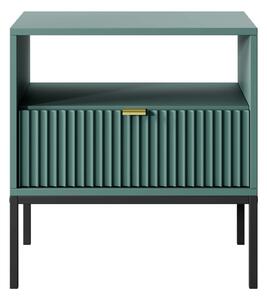 Noční stolek MISHEEL - modrozelený / černý
