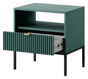 Noční stolek MISHEEL - modrozelený / černý