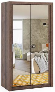Moderní šatní skříň se zrcadlem Bono 120 cm - dub monastery