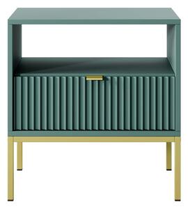 Noční stolek MISHEEL - modrozelený / zlatý
