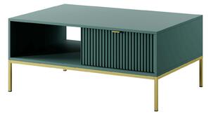 Konferenční stolek MISHEEL - modrozelený / zlatý