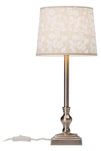 PR Home Lisa stolní lampa chrom/béžová květinová