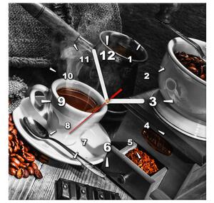 Obraz s hodinami Káva arabica Rozměry: 60 x 40 cm