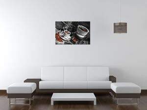 Obraz s hodinami Káva arabica Rozměry: 60 x 40 cm