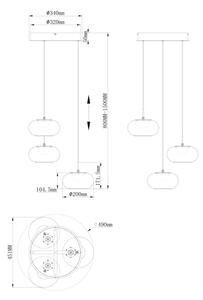 Globo 15744-3HN - LED Lustr na lanku QUINTARA 3xLED/6W/230V