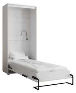 Praktická výklopná postel HAZEL 90 - matná bílá / matná černá
