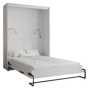 Praktická výklopná postel HAZEL 140 - matná bílá / matná černá