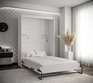 Praktická výklopná postel HAZEL 140 - matná bílá / matná černá