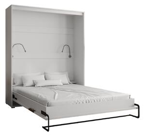 Praktická výklopná postel HAZEL 160 - matná bílá / matná černá