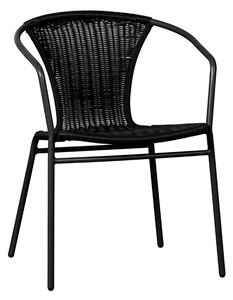 Hoorns Černá ratanová zahradní židle Kayle