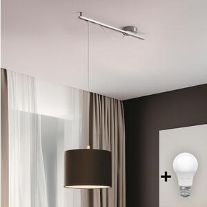 Eglo - LED Lustr na lanku CALCENA 1xE27/60W/230V chrom/hnědá