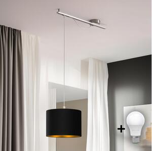 Eglo - LED Lustr na lanku CALCENA 1xE27/60W/230V chrom/černá