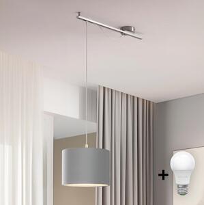 Eglo - LED Lustr na lanku CALCENA 1xE27/60W/230V chrom/šedá