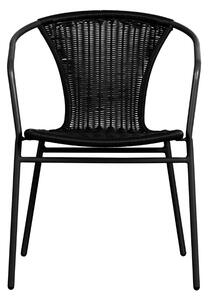 Hoorns Černá ratanová zahradní židle Kayle