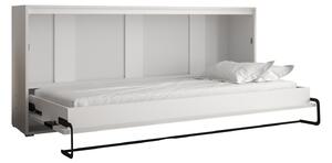 Horizontální výklopná postel HAZEL 90 - matná bílá / matná černá