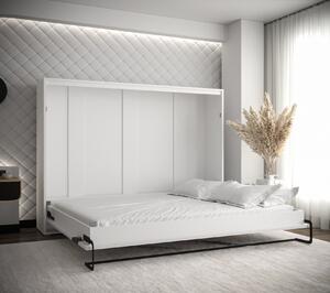 Horizontální výklopná postel HAZEL 160 - matná bílá / matná černá