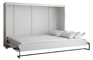 Horizontální výklopná postel HAZEL 140 - matná bílá / matná černá