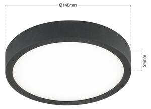 Stropní svítidlo LED Bully v černé barvě, 3 000 K, Ø14 cm