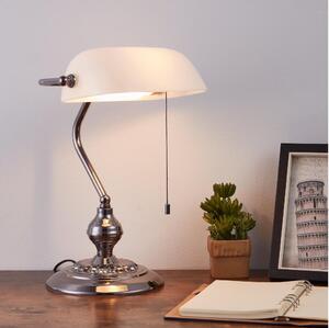 Eglo 901019 - Stolní lampa BANKER 1xE27/60W/230V bílá/lesklý chrom