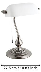 Eglo 901019 - Stolní lampa BANKER 1xE27/60W/230V bílá/lesklý chrom