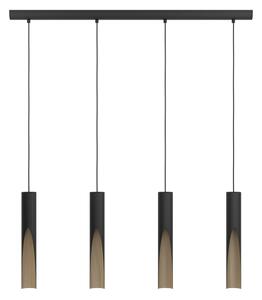 Eglo 901733 - LED Lustr na lanku BARBOTTO 4xGU10/4,5W/230V 3000K černá/hnědá