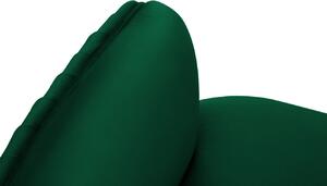 Lahvově zelená sametová dvoumístná pohovka MICADONI Moss 179 cm se zlatou podnoží
