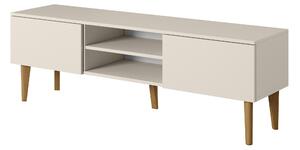 BERGEN Skandinávská dubová RTV skíka, TV stolek, TV komoda, 150-2D, tídveová, barva BEIGE, 150x48x37 cm, kamír