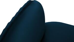 Modrá sametová dvoumístná pohovka MICADONI Moss 179 cm