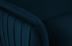 Modrá sametová dvoumístná pohovka MICADONI Moss 179 cm