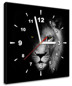 Obraz s hodinami Lev ve stínu Rozměry: 100 x 40 cm