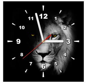 Obraz s hodinami Lev ve stínu Rozměry: 30 x 30 cm