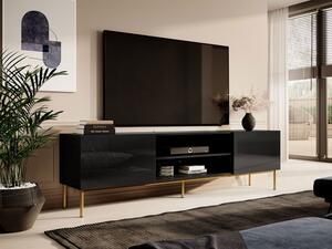TV stolek\skříňka Koda 200 K, Barva: černá / černý lesk + černá Mirjan24 5903211164873