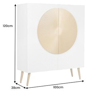 Vysoká komoda AURUM 120 CM bílá/zlatá masiv mango Nábytek | Úložné prostory | Komody | Vysoké