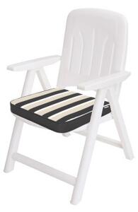 Podsedák na zahradní židli MASZA grafitový/béžové pásy ekolen