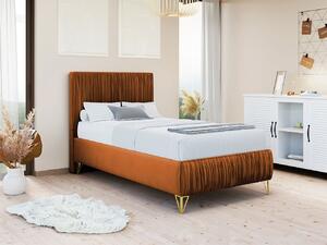 Čalouněná jednolůžková postel 80x200 HILARY - skořicová