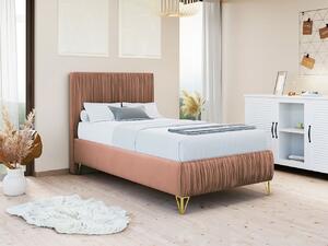 Čalouněná jednolůžková postel 90x200 HILARY - růžová