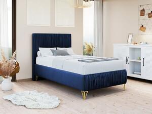 Čalouněná jednolůžková postel 90x200 HILARY - modrá