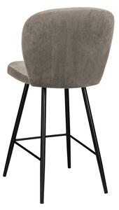 Čalouněná barová židle MOREEN - černá / tmavá šedá