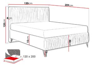 Čalouněná jednolůžková postel 120x200 HILARY - skořicová