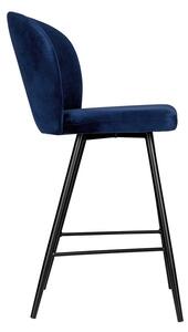 Čalouněná barová židle MOREEN - černá / modrá