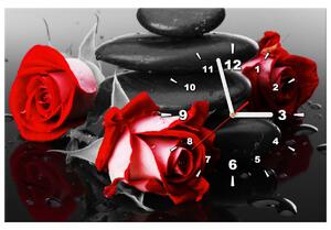 Obraz s hodinami Roses and spa Rozměry: 100 x 40 cm