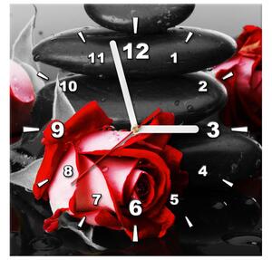 Obraz s hodinami Roses and spa Rozměry: 40 x 40 cm