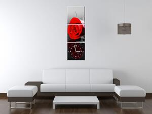 Obraz s hodinami Roses and spa - 3 dílný Rozměry: 90 x 30 cm