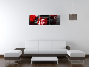 Obraz s hodinami Roses and spa - 3 dílný Rozměry: 30 x 90 cm