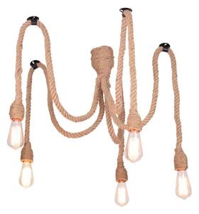 LED Lustr na lanku ROPE CASA 5xE27/10W/230V pavouk