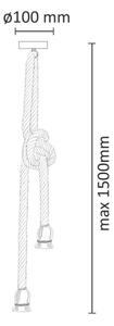 LED Lustr na lanku ROPE 2xE27/10W/230V