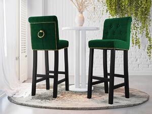 Luxusní čalouněná barová židle ELITE - černá / zelená