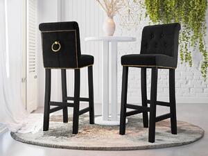 Luxusní čalouněná barová židle ELITE - černá