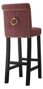 Luxusní čalouněná barová židle ELITE - černá / růžová