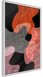 Artgeist Colourful Camouflage (Orange) Velikosti (šířkaxvýška): 20x30, Finální vzhled: Černý rám s paspartou